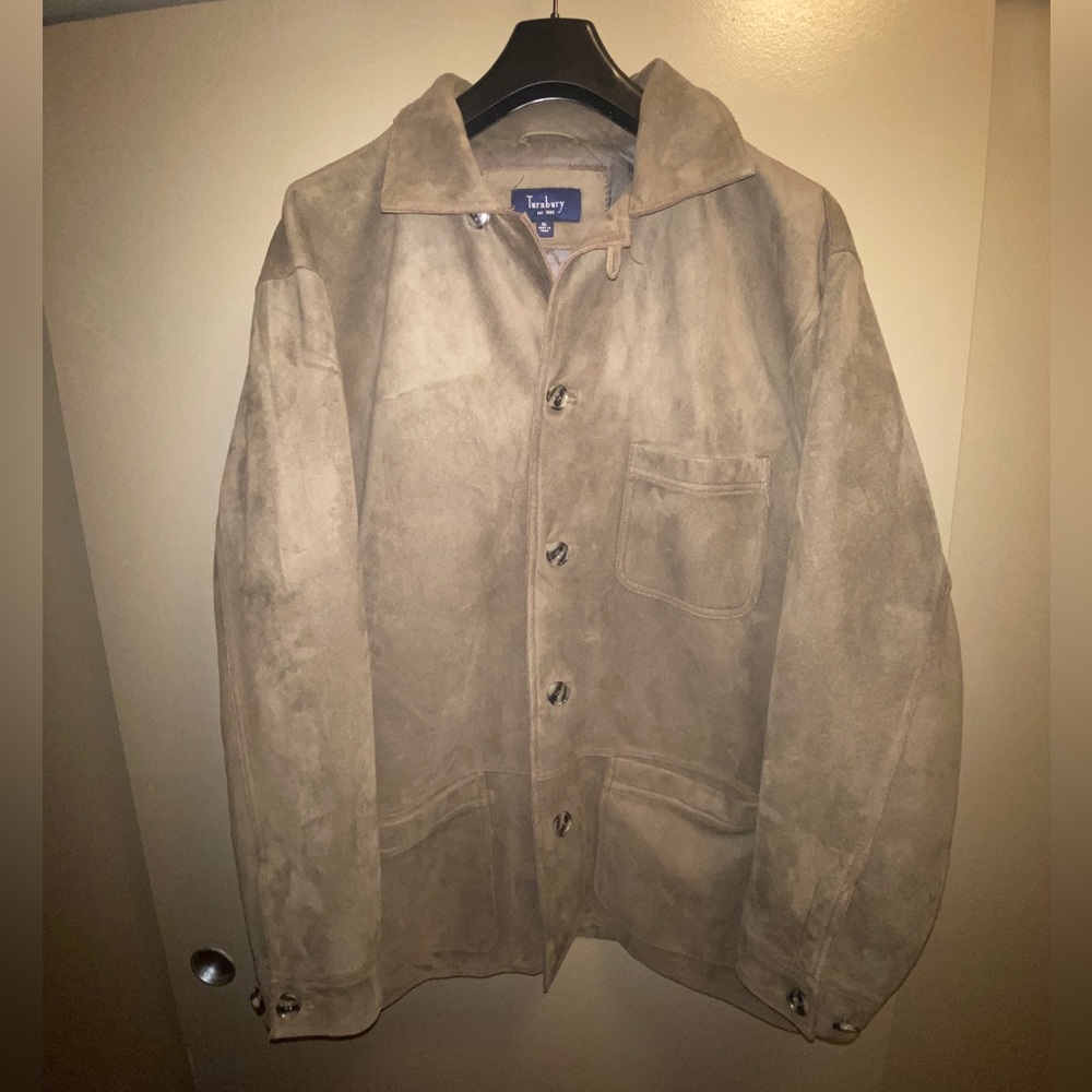 Turnbury faux suede olive green jacket